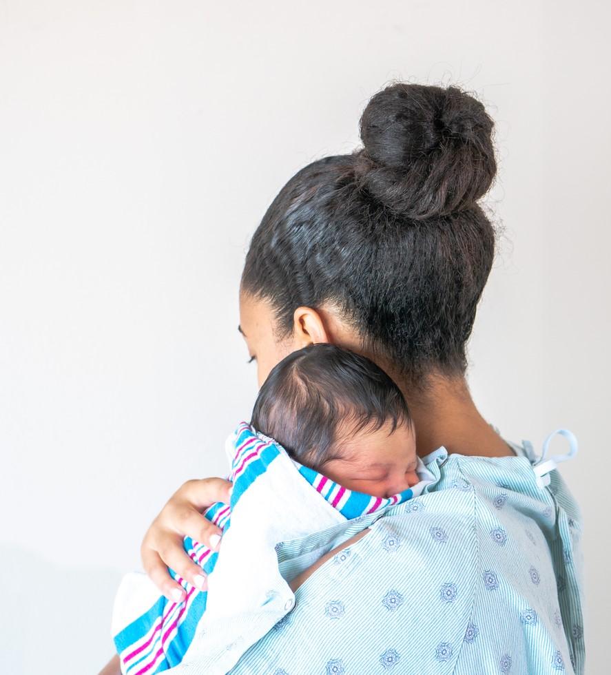 Mom holding baby