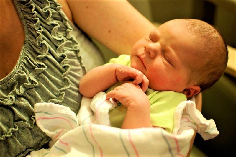 Mom holding baby in her arms