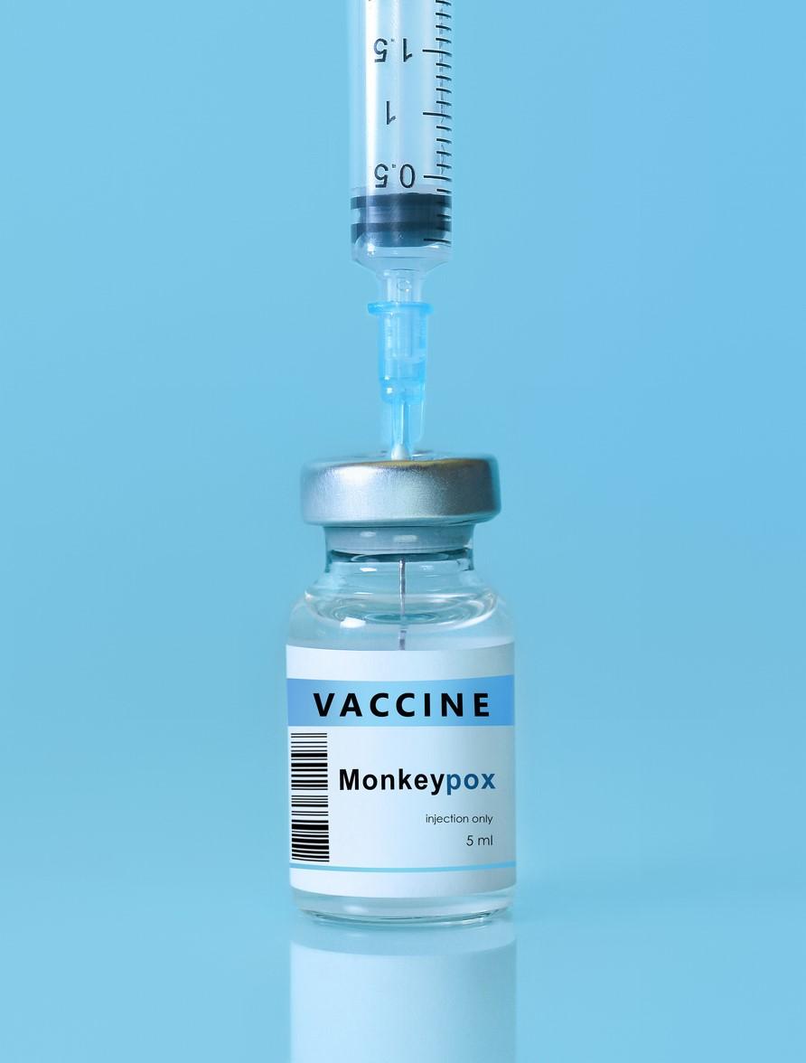 Monkeypox vaccine vial and syringe