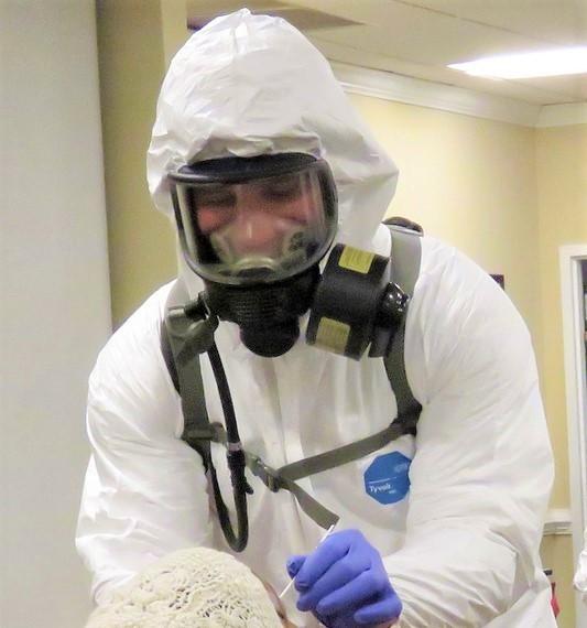 Nasal swab maximum PPE