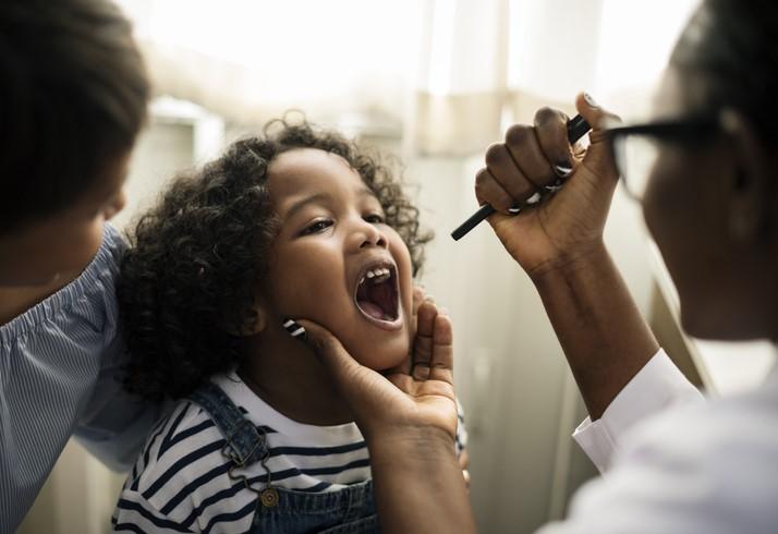 Oral exam of young girl