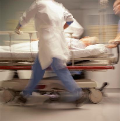Patient on gurney