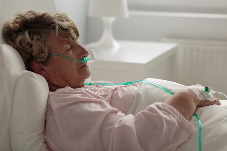 Patient on oxygen