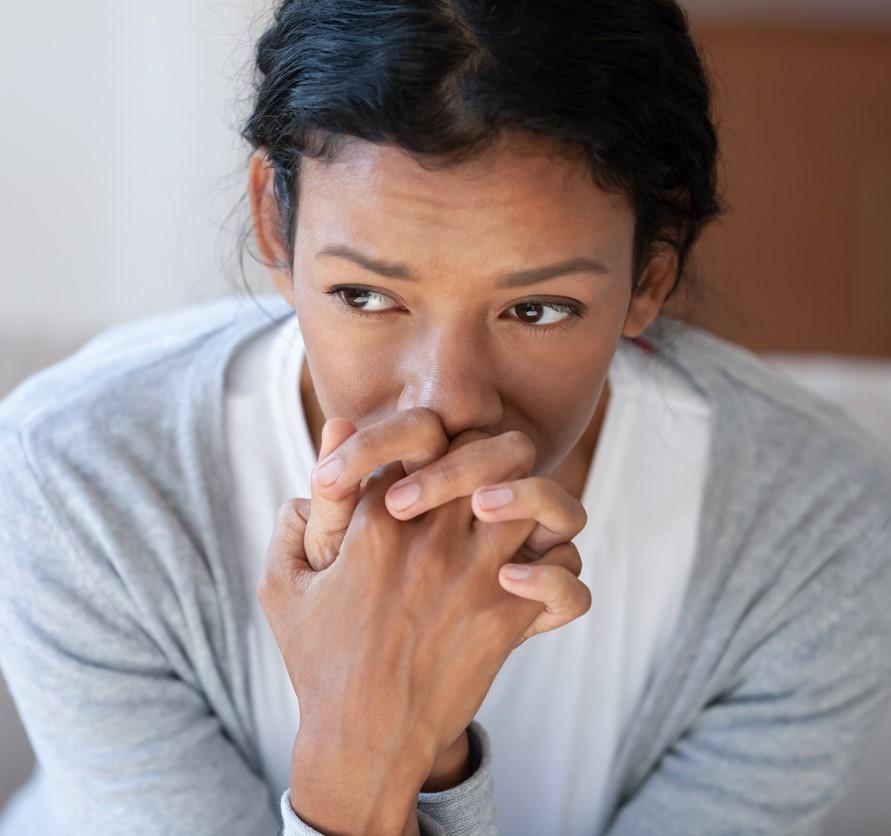 Distressed woman