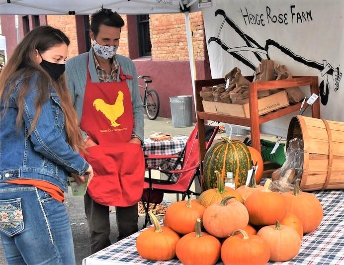 Pumpkin shopping with masks