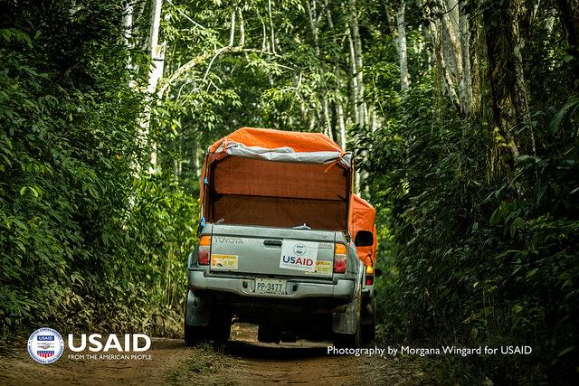 Truck on rural road