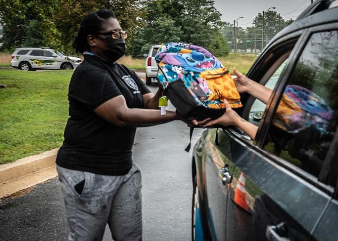 School backpack dropoff