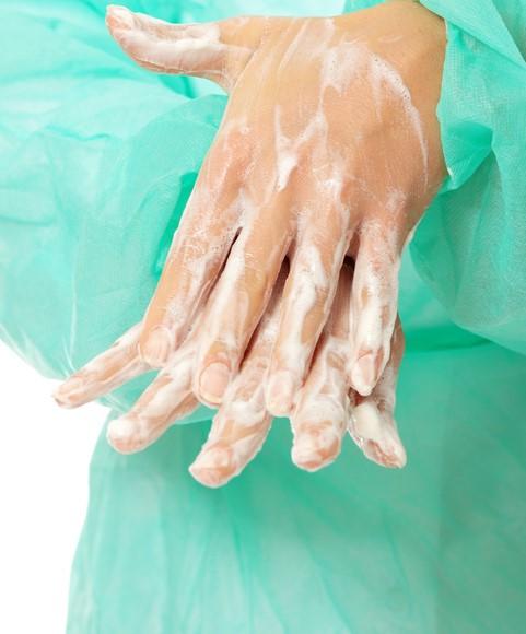 Scrubbing up hand washing