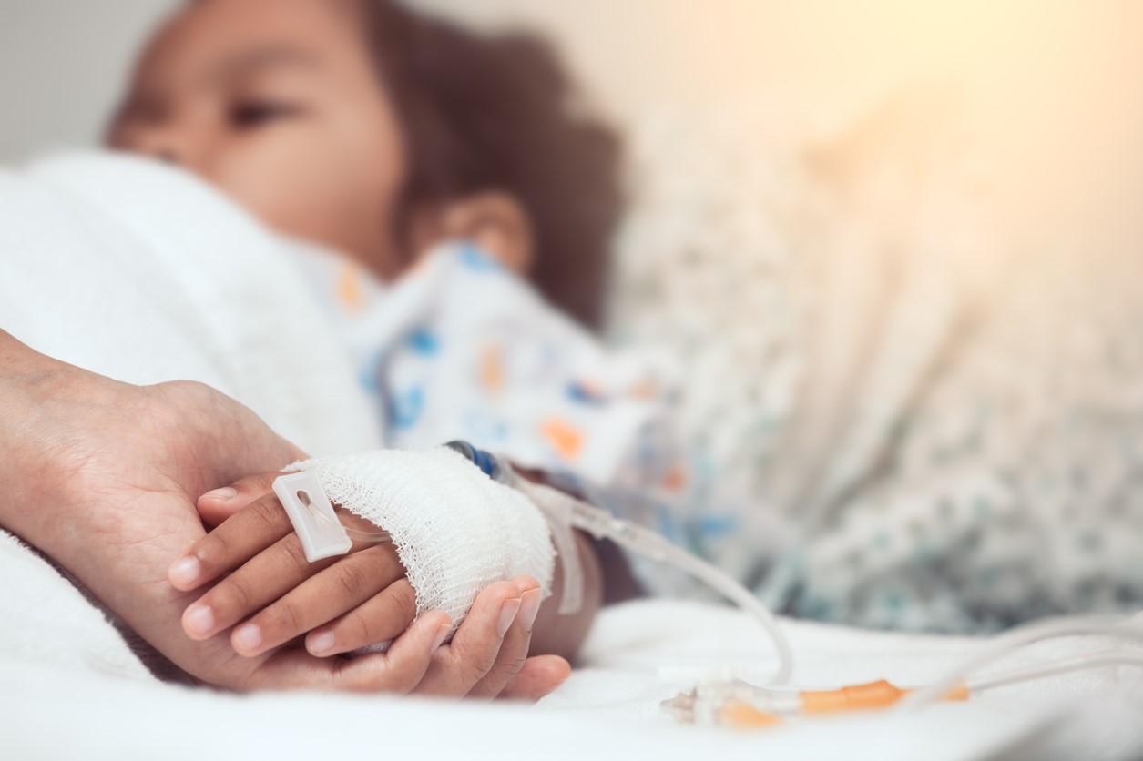 Sick child in hospital