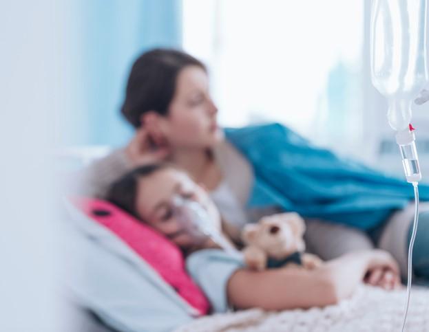 Sick girl in hospital