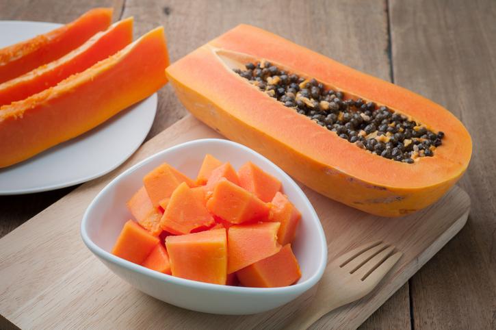 Sliced papaya