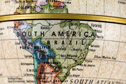 South America globe