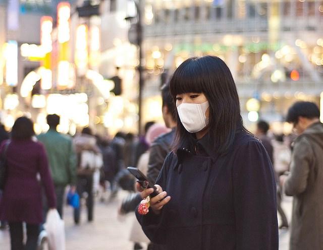 Korean woman with mask