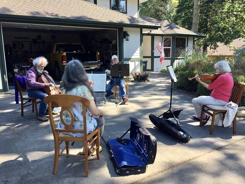 String quartet socially distanced