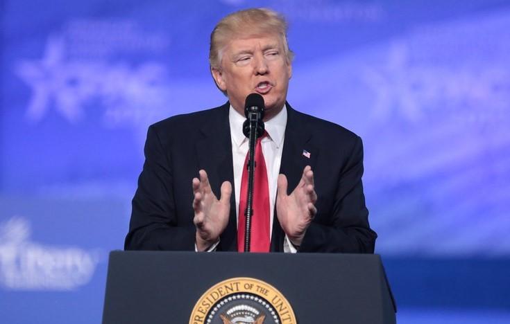 Donald Trump at podium