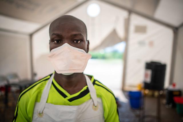 Ebola health worker in DR Congo