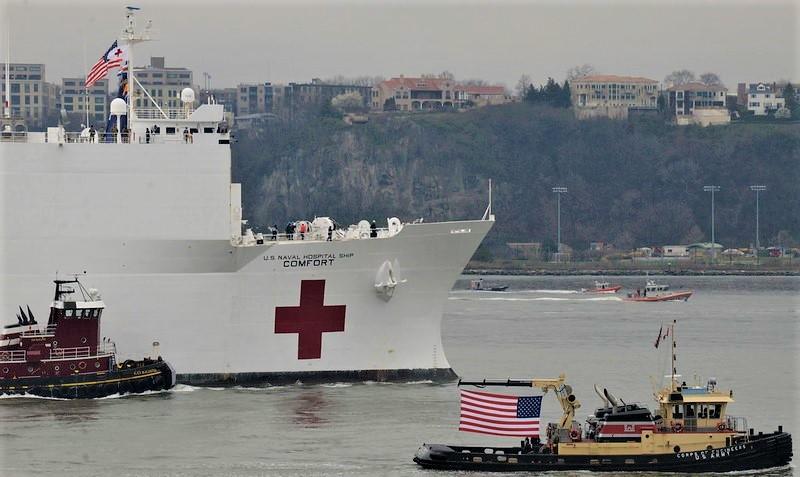 USNS Comfort, Navy hospital ship, in NYC