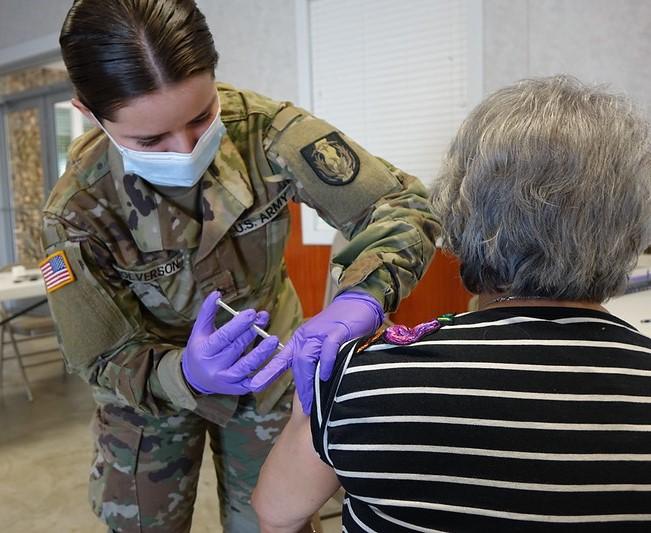 COVID-19 vaccine for older woman