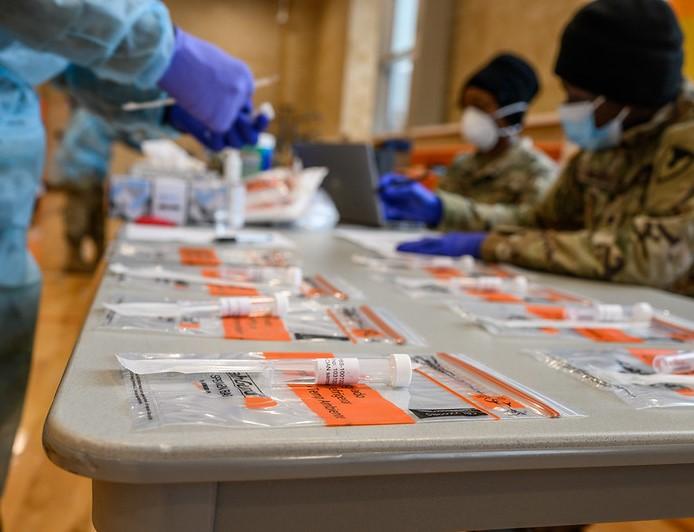 COVID-19 vaccine doses on table