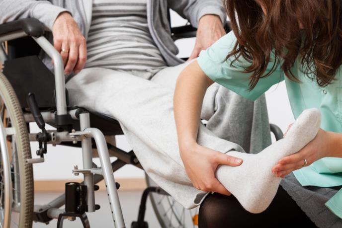Wheelchair patient rehabilitating