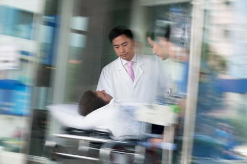 Patient on gurney