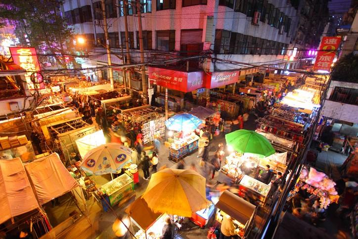 Night market in Wuhan, China