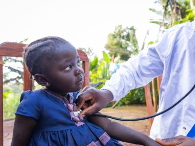 African girl doctor check