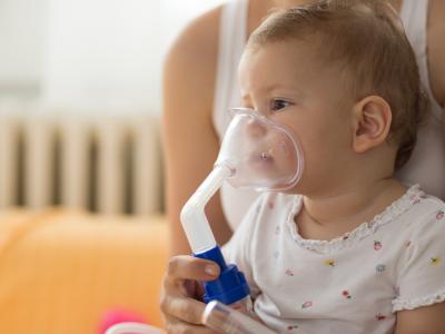 Baby with nebulizer