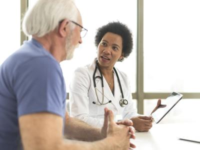 Doctor with patient
