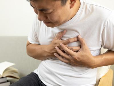 Man having chest pain