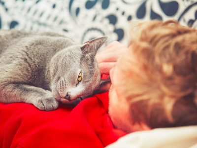 Man with cat