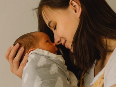 Mother with newborn son
