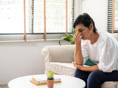 Exhausted middle-aged woman