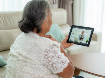 Older woman during telehealth visit