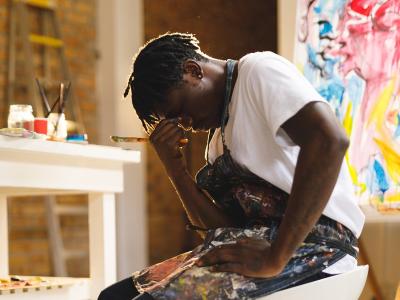 Painter with headache