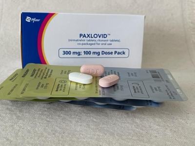 Paxlovid package and pills