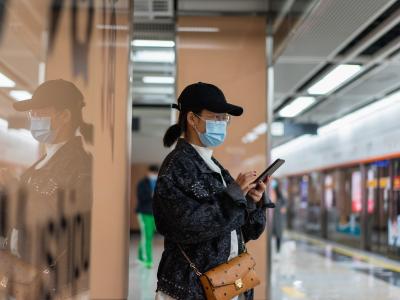 Subway woman in mask