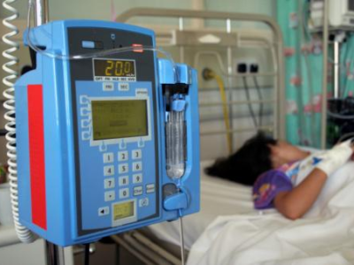 Young child in hospital bed