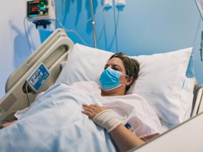 Woman in hospital with COVID