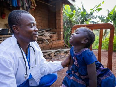 Doctor and child in Africa