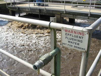 wastewater warning sign