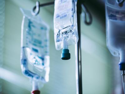 Three bags of IV fluids