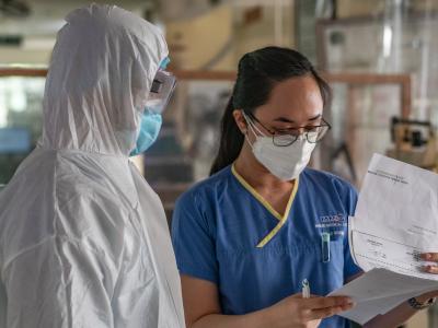 Healthcare workers with PPE