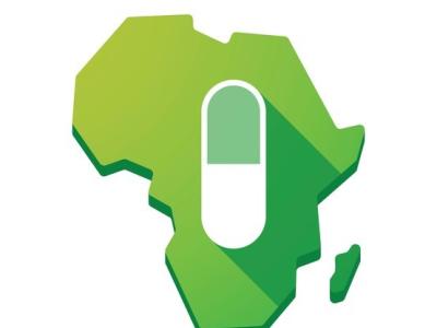 Africa map with pill