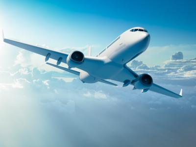 Airliner in clouds