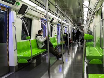 Almost empty train in Beijing