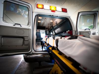 Ambulance with gurney
