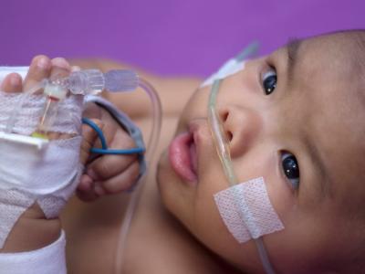 Baby boy on oxygen