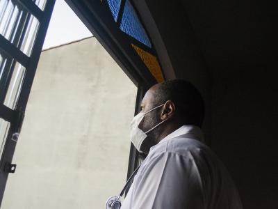 Healthcare worker wearing mask