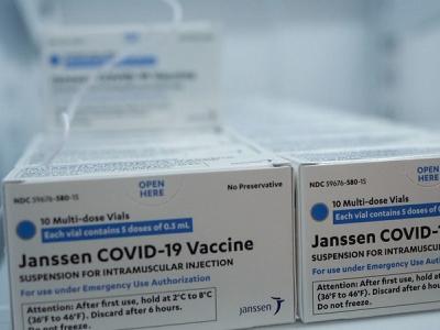 Boxes of Johnson & Johnson vaccine